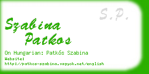 szabina patkos business card