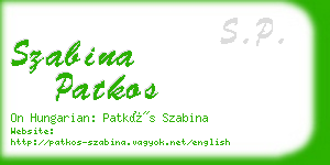 szabina patkos business card